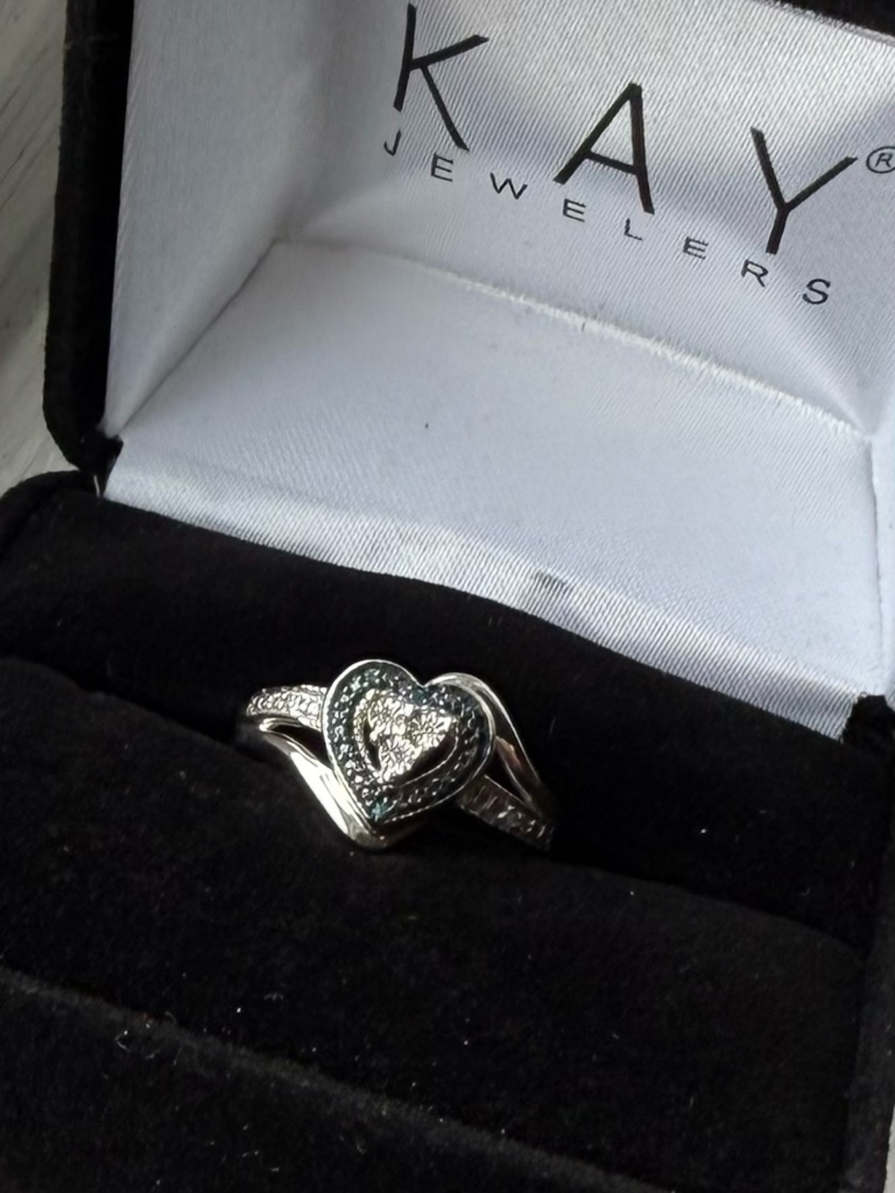 Blue Diamond Heart Ring-Kay Jewelers